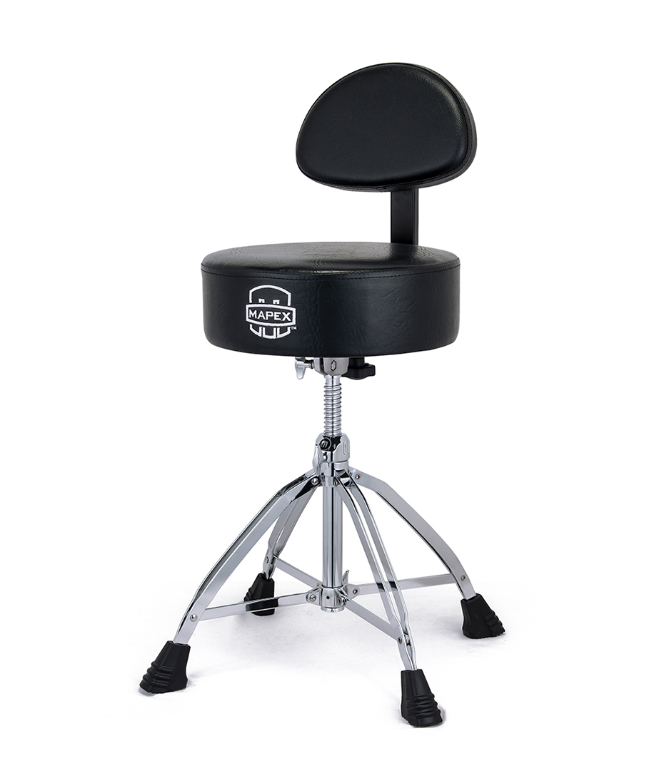 Mapex T870 Round Top Drum Throne w Backrest and Double Braced Quad Legs